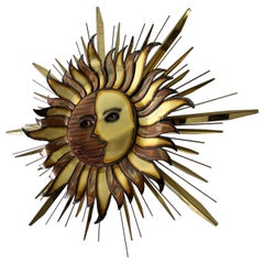 Curtis Jerė Sun And Moon Wall sculpture circa 1993