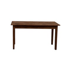 Small french old console in solid oak, with spindle legs