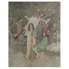 Original Antique Print by Edmund Dulac, 1911.