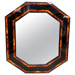 French Modern Lacquered Mirror By Jean-Claude Mahey 