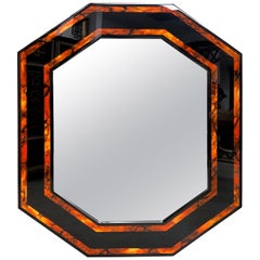 French Modern Lacquered Mirror By Jean-Claude Mahey