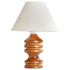 Schwedische Designerin, Tischlampe, Kiefernholz, Schweden, 1970er Jahre