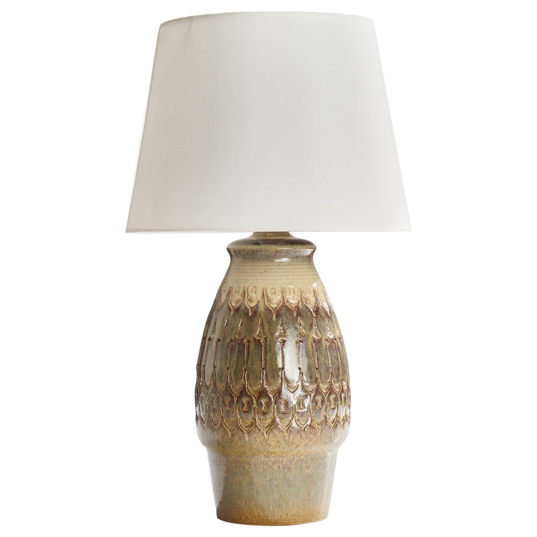 Søholm Keramik, Tischlampe, Steingut, Dänemark, 1960er Jahre