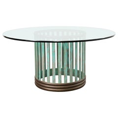 Tavolo da pranzo da giardino in bronzo patinato con Verdigris