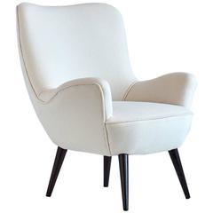 Silvio Cavatorta Armchair Newly Upholstered in Kvadrat Wool 5