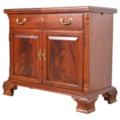 Used Thomasville Georgian Flame Mahogany Flip Top Server or Bar Cabinet, Refinished