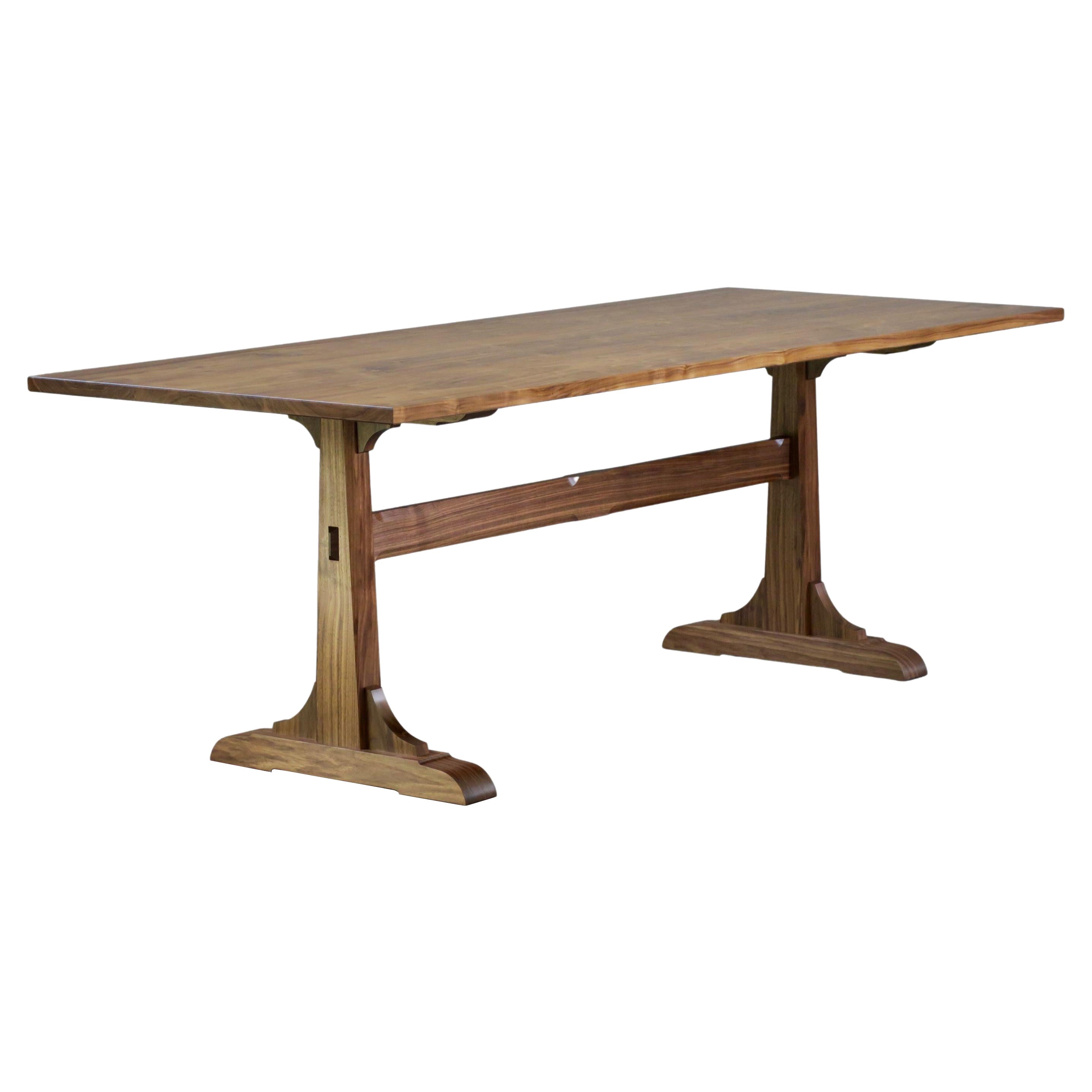 Tavolo da pranzo a cavalletto in noce di Thomas Throop/Black Creek Design/One - Su ordinazione in vendita