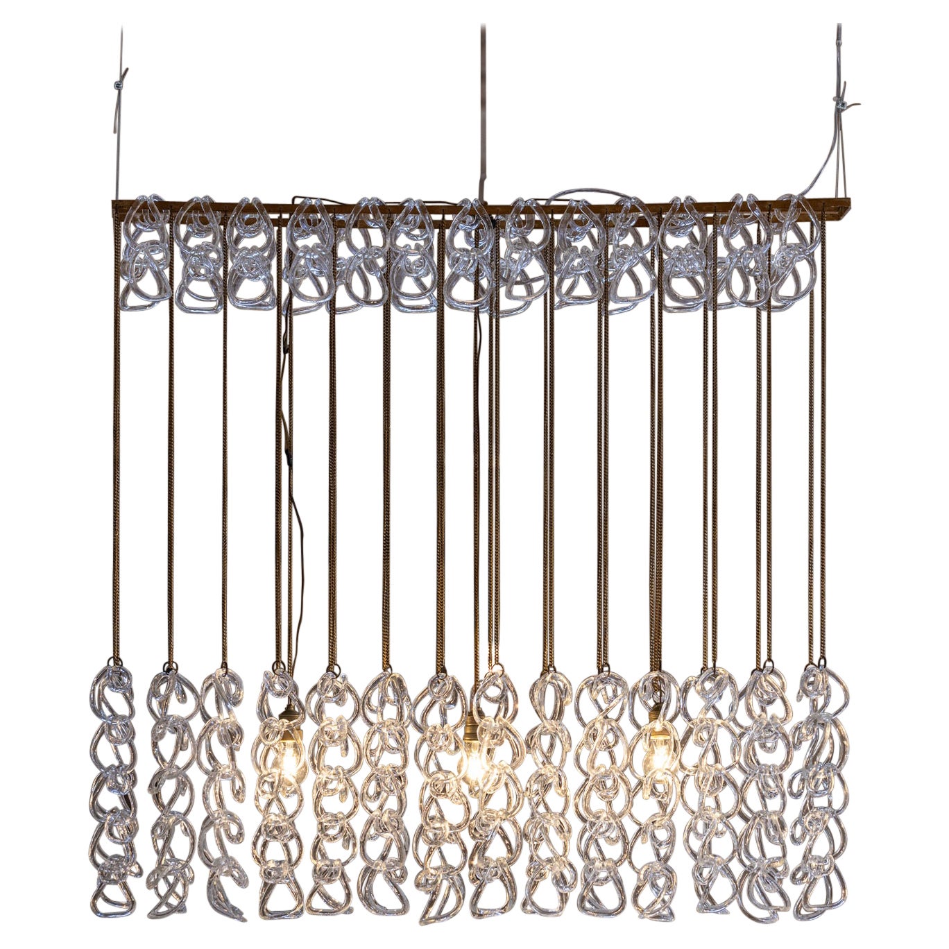 Lustre italien Giogali du milieu du siècle dernier par Angelo Mangiarotti pour Vistosi