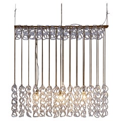 Italian midcentury Giogali chandelier by Angelo Mangiarotti for Vistosi