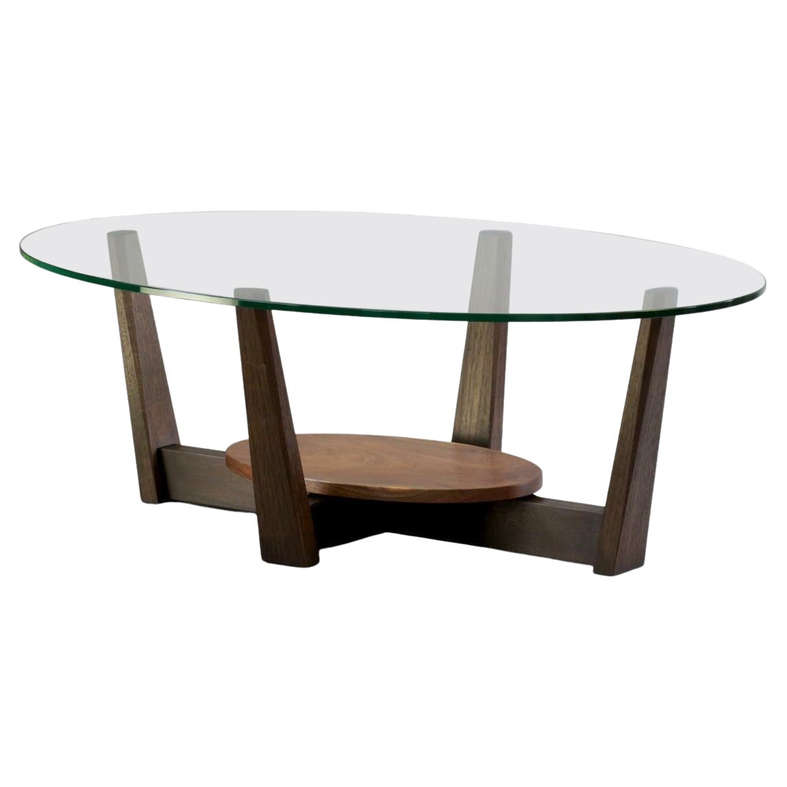 Walnut, Glass Coffee Table -Thomas Throop/ Black Creek Designs - Made to Order