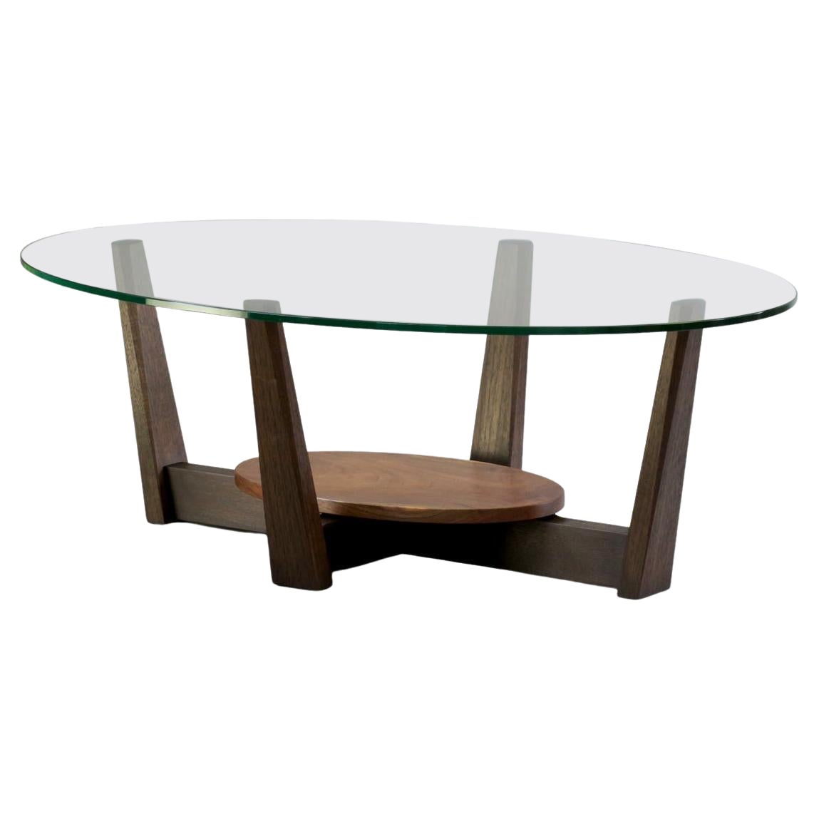 Couchtisch aus Nussbaumholz und Glas –Thomas Throop/ Black Creek Designs – auf Bestellung gefertigt