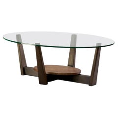 Walnut, Glass Coffee Table -Thomas Throop/ Black Creek Designs - Made to Order