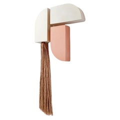 DOOQ! NEU! Thabit Cremefarbenes Wanddekor aus Keramik, Mid-Century Modern