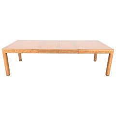 William Doezema for Mastercraft Hollywood Regency Burl and Brass Dining Table