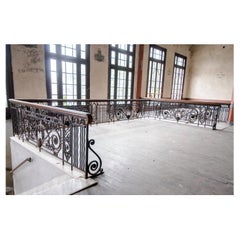 Antique 1920s Former Palacio Sudamérica's Art Déco Wrought Iron Large Railing, Uruguay