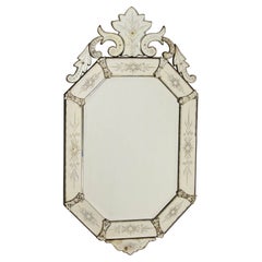 19th c. Italian Etched and Beveled Mirror in the Classic Venetian Style