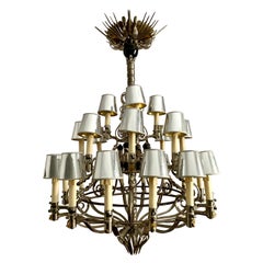 Lustre à baïonnette de fusil Napoléon III du 19ème siècle, en acier, laiton et bronze.