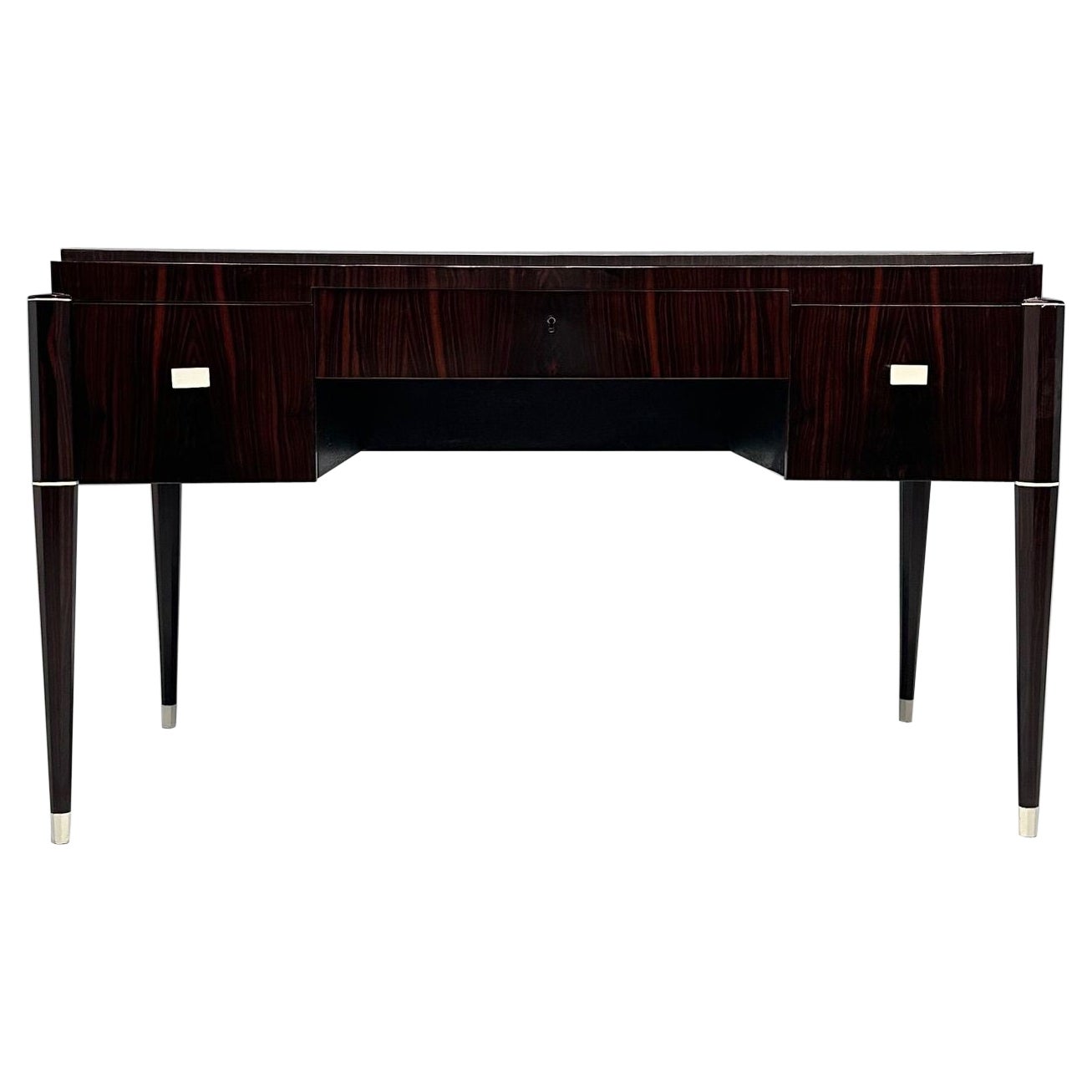 Jacques Ruhlmann Style, French Art Deco, Writing Desk, Macassar, France, 1930s
