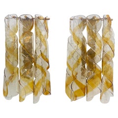 Italienische Moderne des 20. Jahrhunderts Ein Paar Wandleuchten aus Vintage Murano Glass von Mazzega