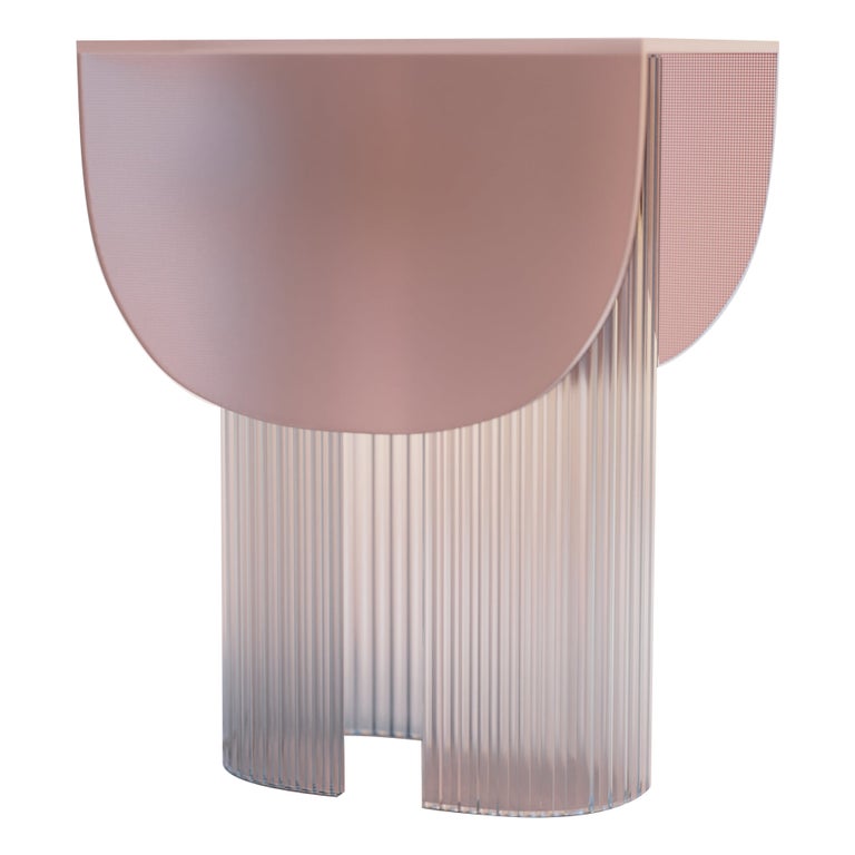 Carl Fagerlund for Orrefors 3 Sided Clear Glass with Blue Underlay Table Lamp Carl Fagerlund for Orrefors 3 Sided Clear Glass with Blue Underlay Table Lamp