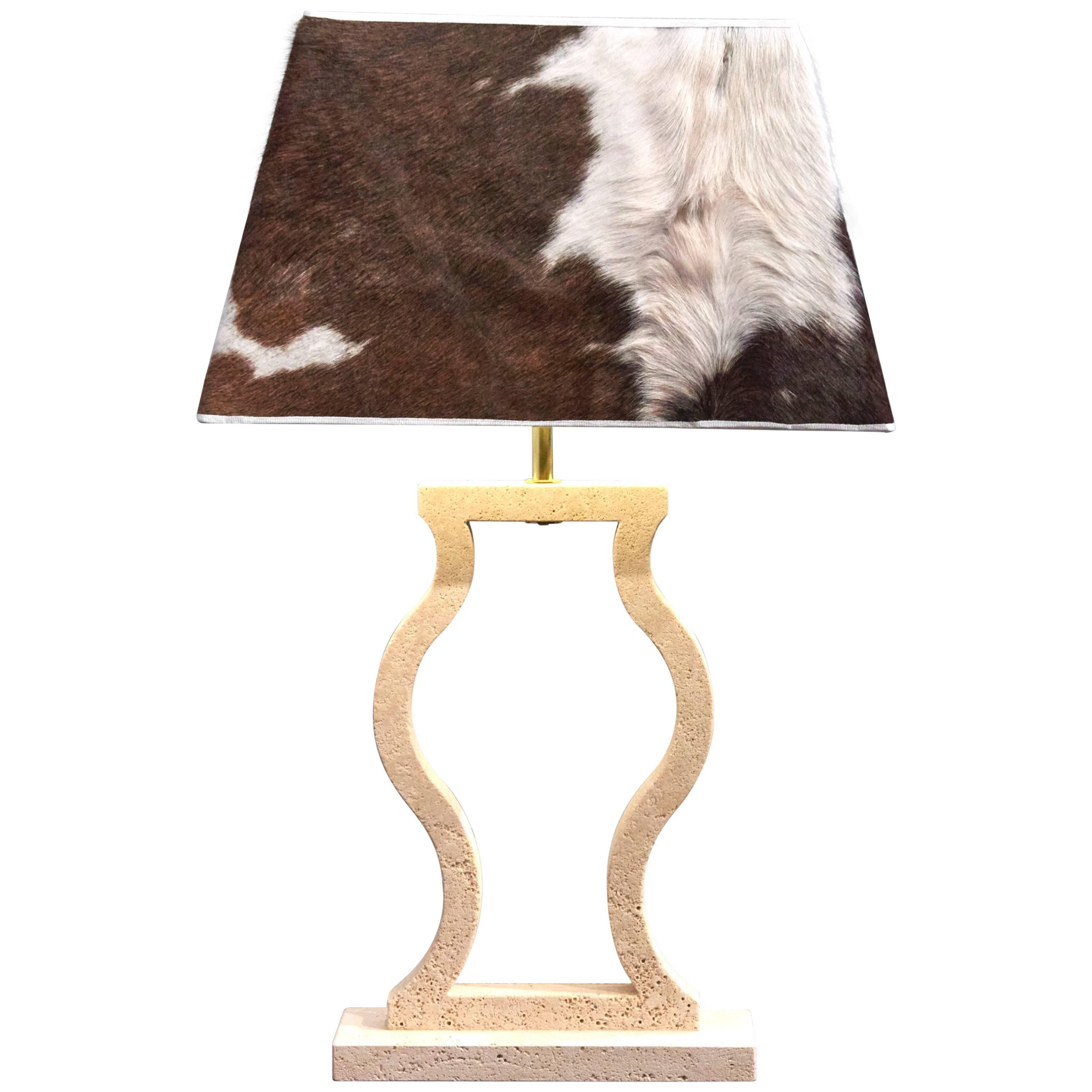 Travertine Table Lamp For Sale