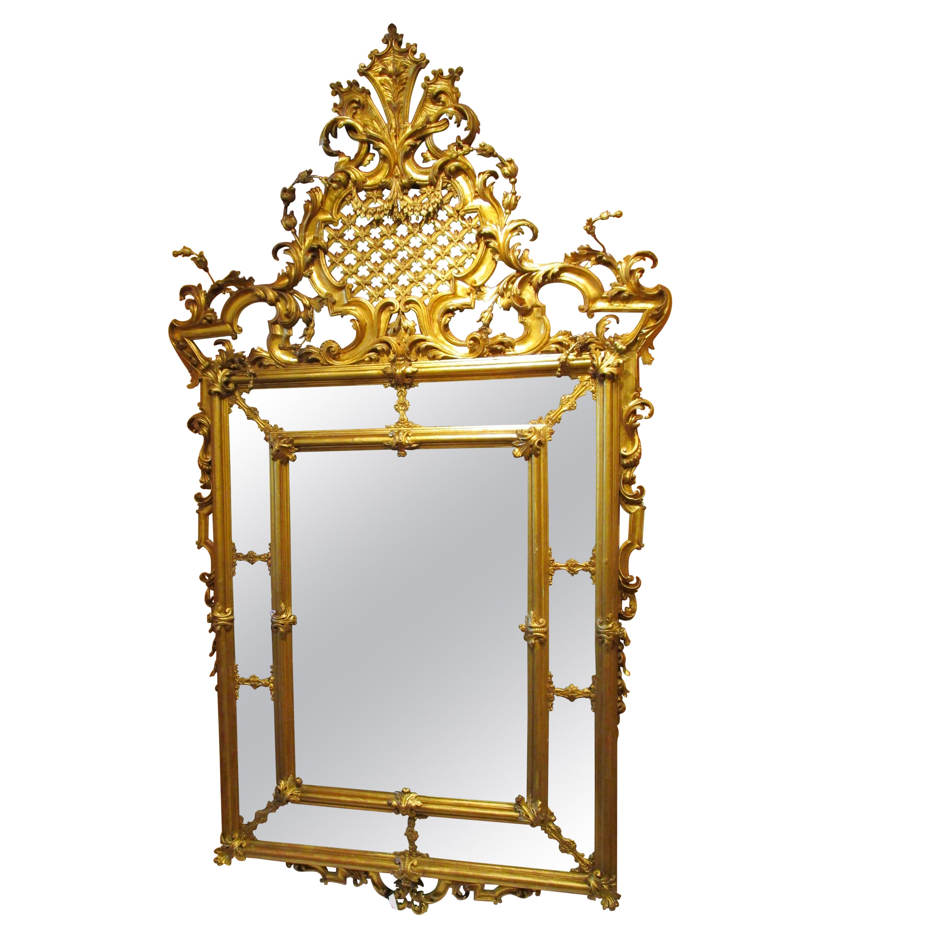 A very fine Palatial 18th century French Louis XV gilt mirror For Sale