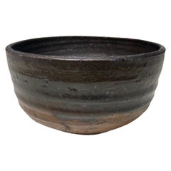 Tazón de Té Chawan Esmaltado Tashiko Tazaezu Firmado Japanese Hawaiian Studio Pottery