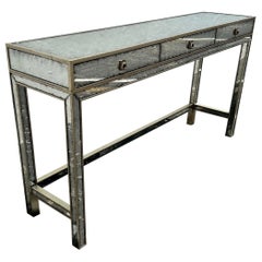 John Stuart Smoked Antique Mirrored Console Table 