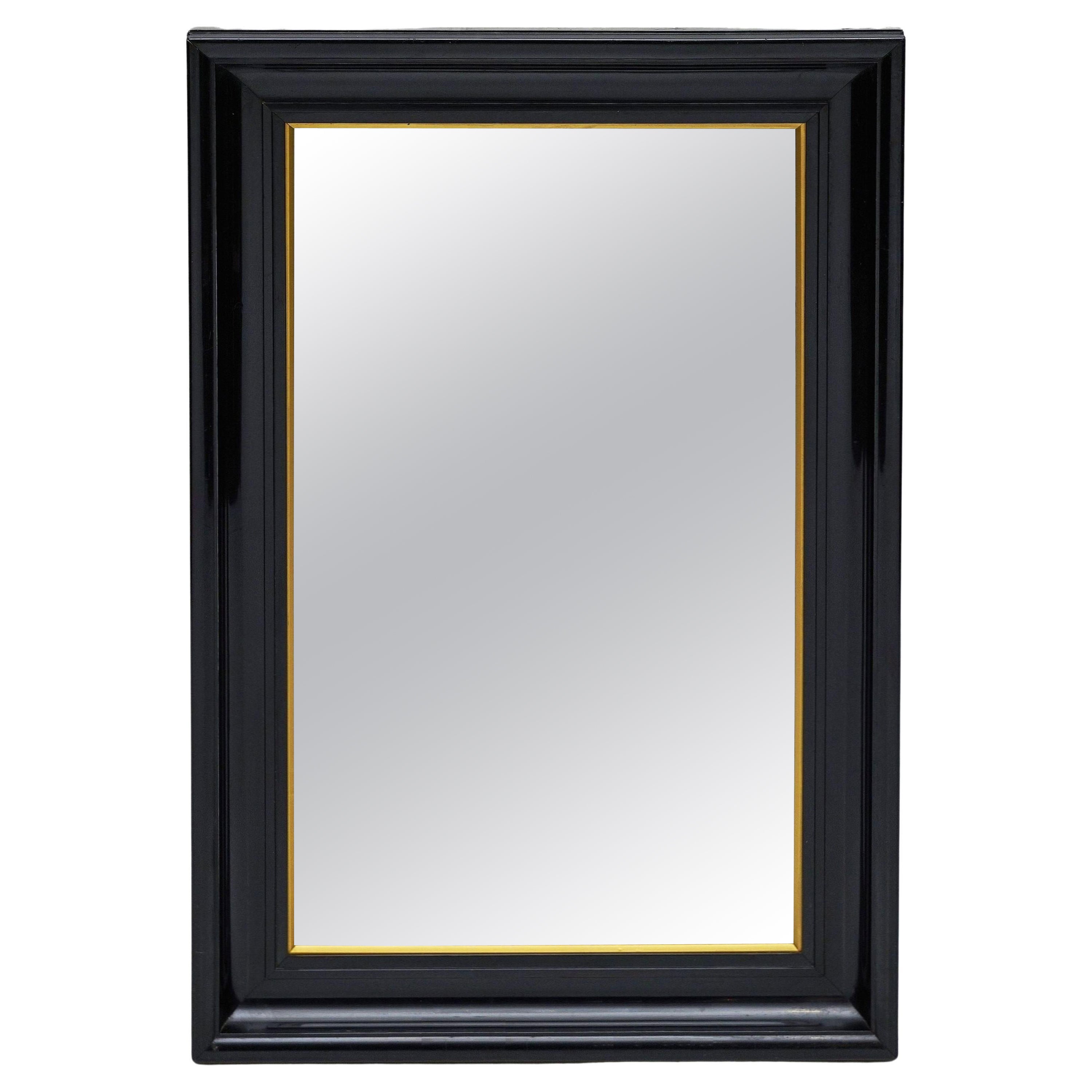French Wall Mirrors with Black and Gilt Frames  (H 30 x W 20 1/8)