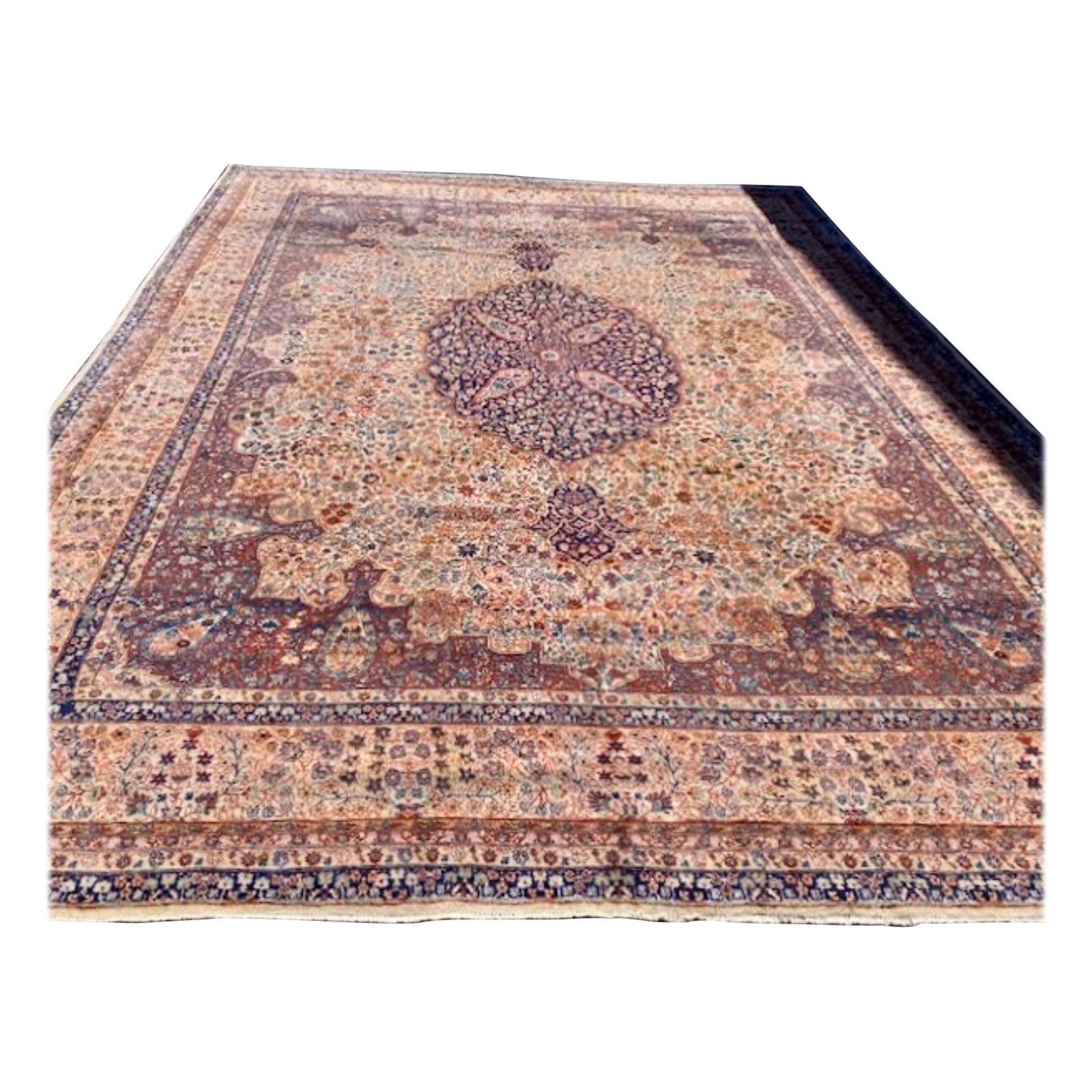 Tapis Sivas Turc Brown et Ivoire antique 8.10 x 11.8 ft en vente