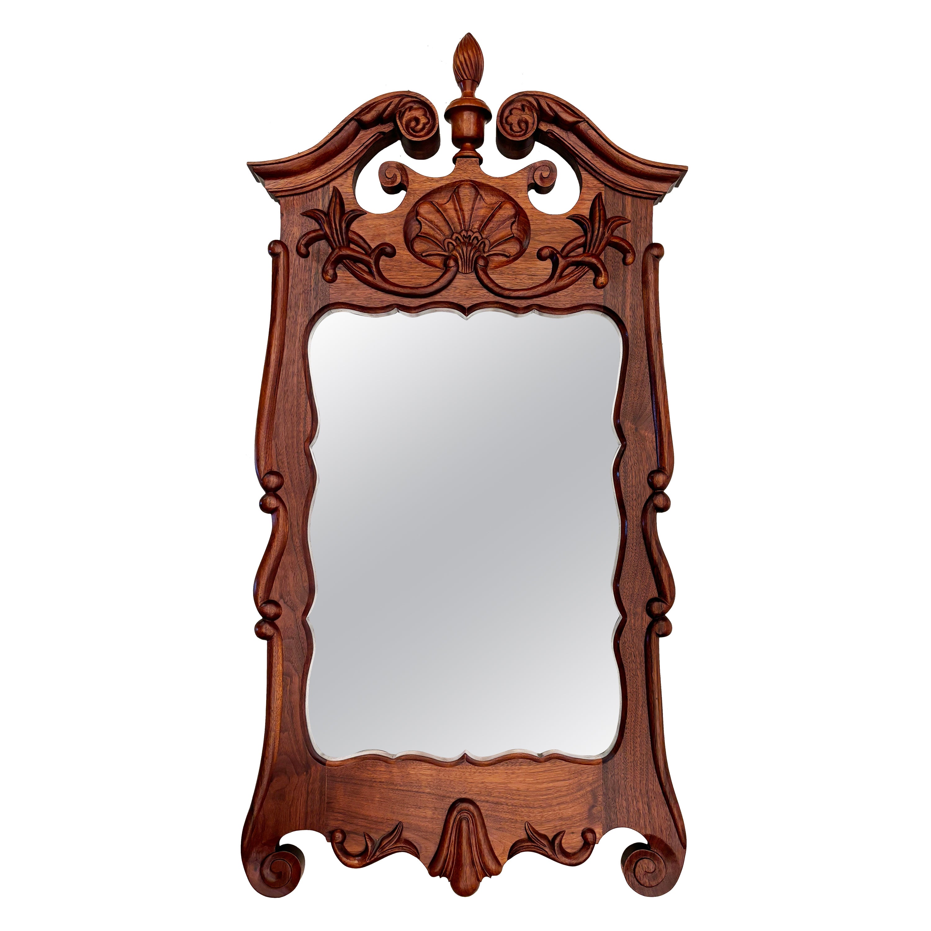 Chippendale-Spiegel aus Nussbaumholz CUSTOM MADE