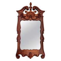 Vintage Chippendale Walnut Custom-made Mirror 