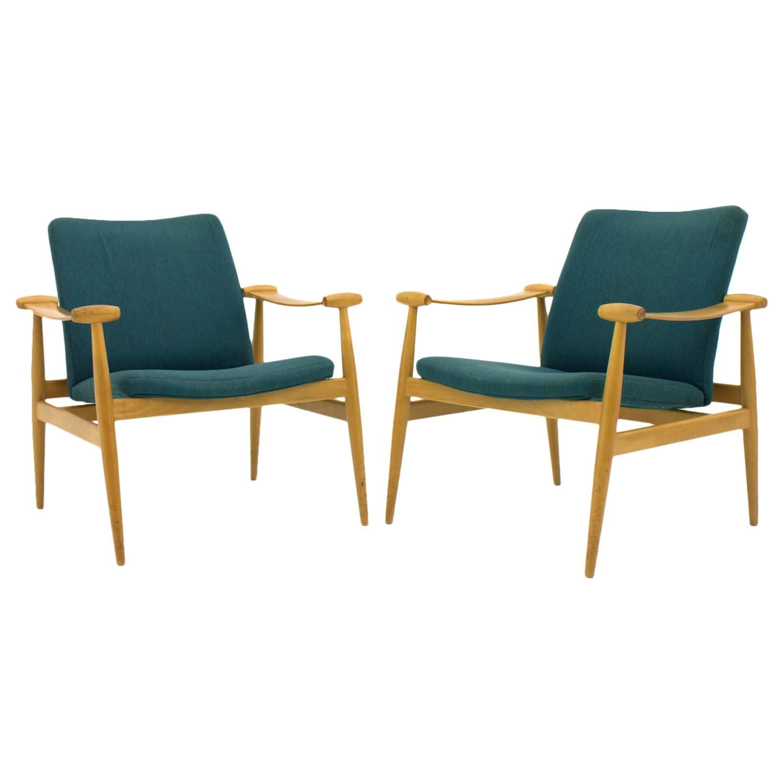 Pair of Finn Juhl Spade Lounge Chairs FD 133, Denmark, 1954, France & Sons