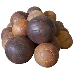 Lot of 25 Vintage Leather Medicine Balls Ball