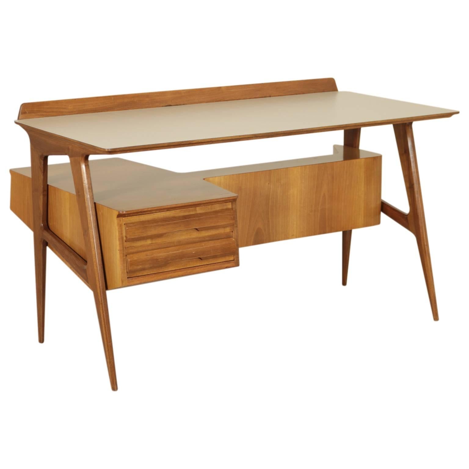 Desk Attributed to Vittorio Dassi Mahogany Formica, 1950s