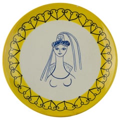 Rare Henriot Quimper Faience Hat Series Plate by Claude Sanson, 1950s