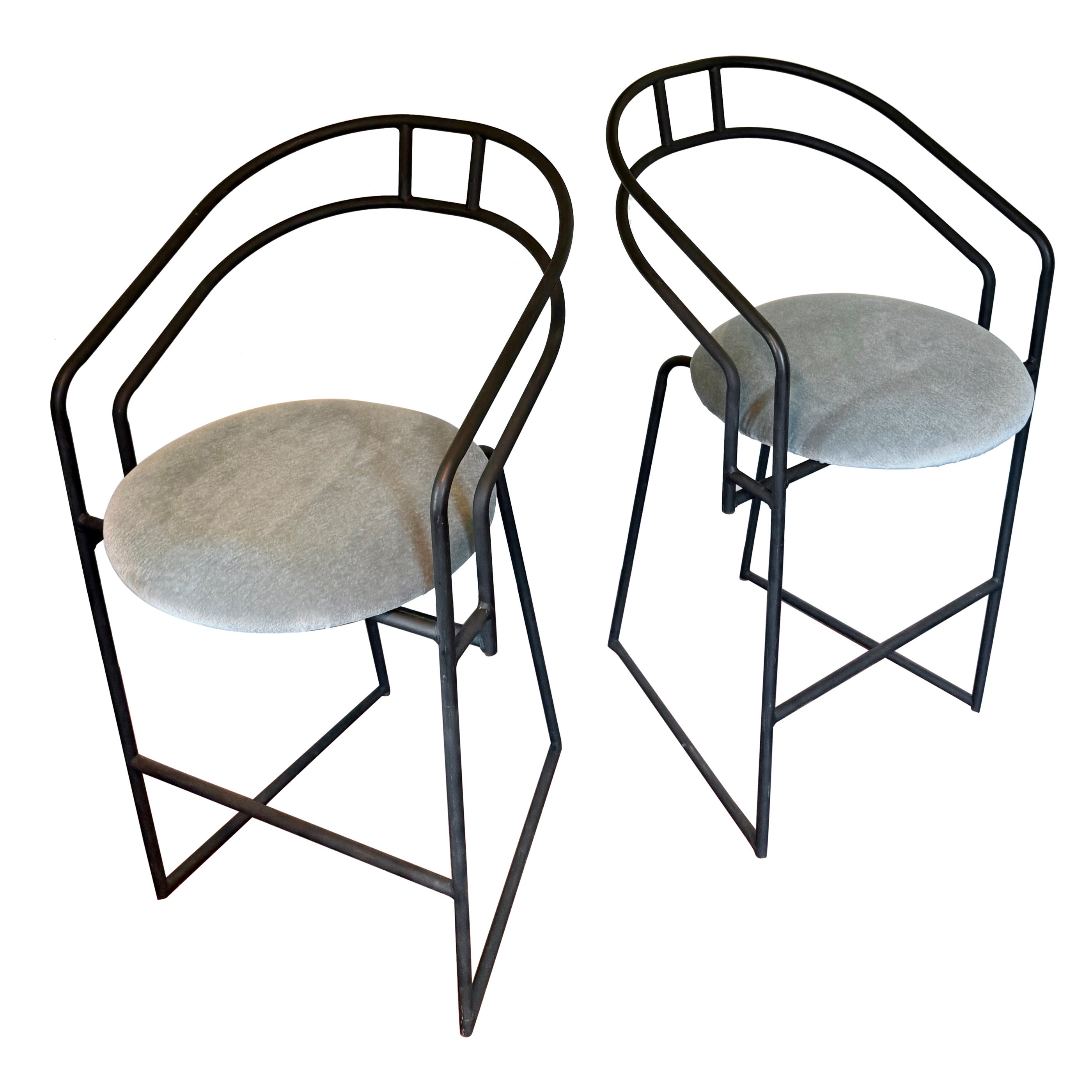 A set of Black Post Modern barstools by Cali-Style, circa 1980s