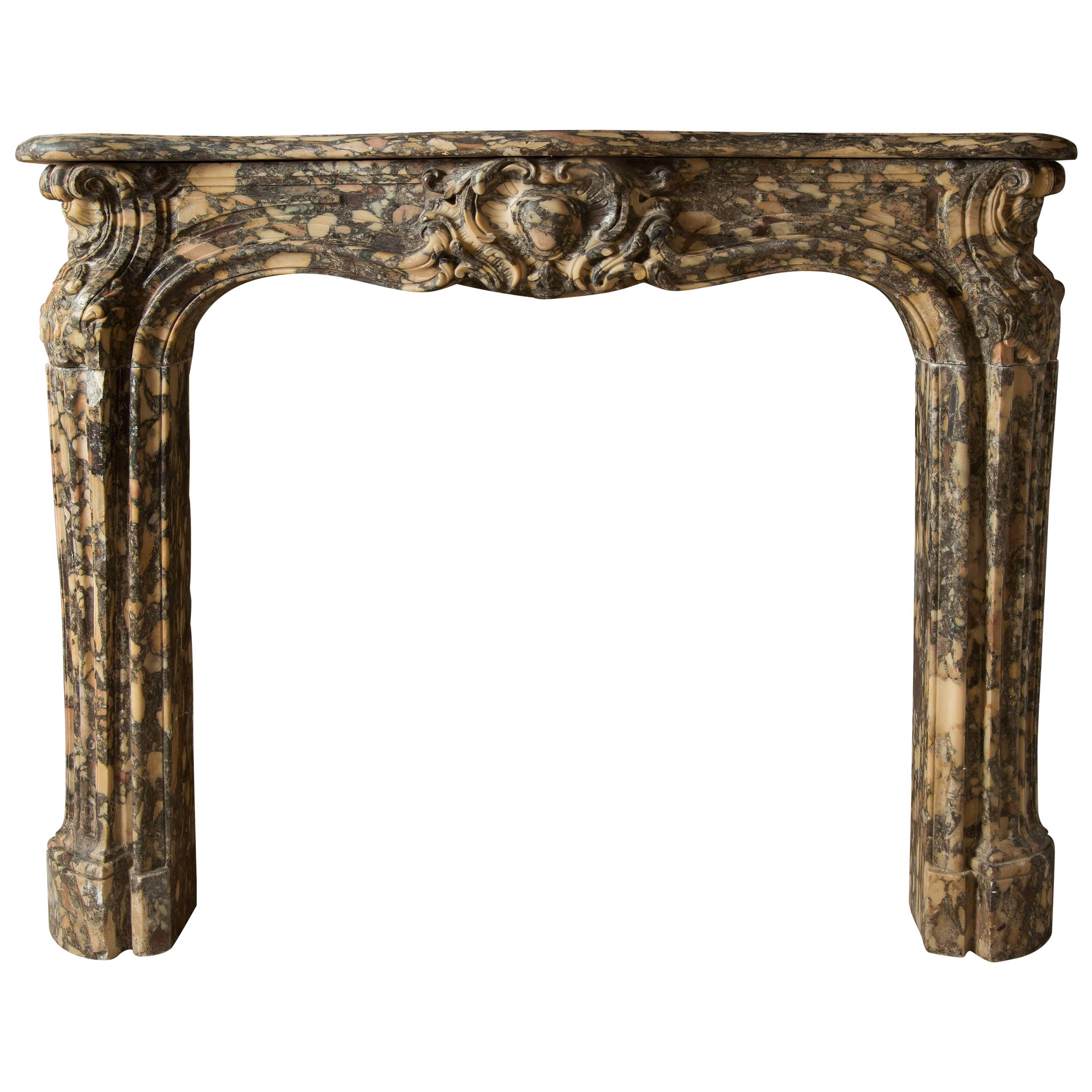 Louis XV Period Brown Marble Fireplace For Sale