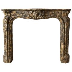 Louis XV Period Brown Marble Fireplace