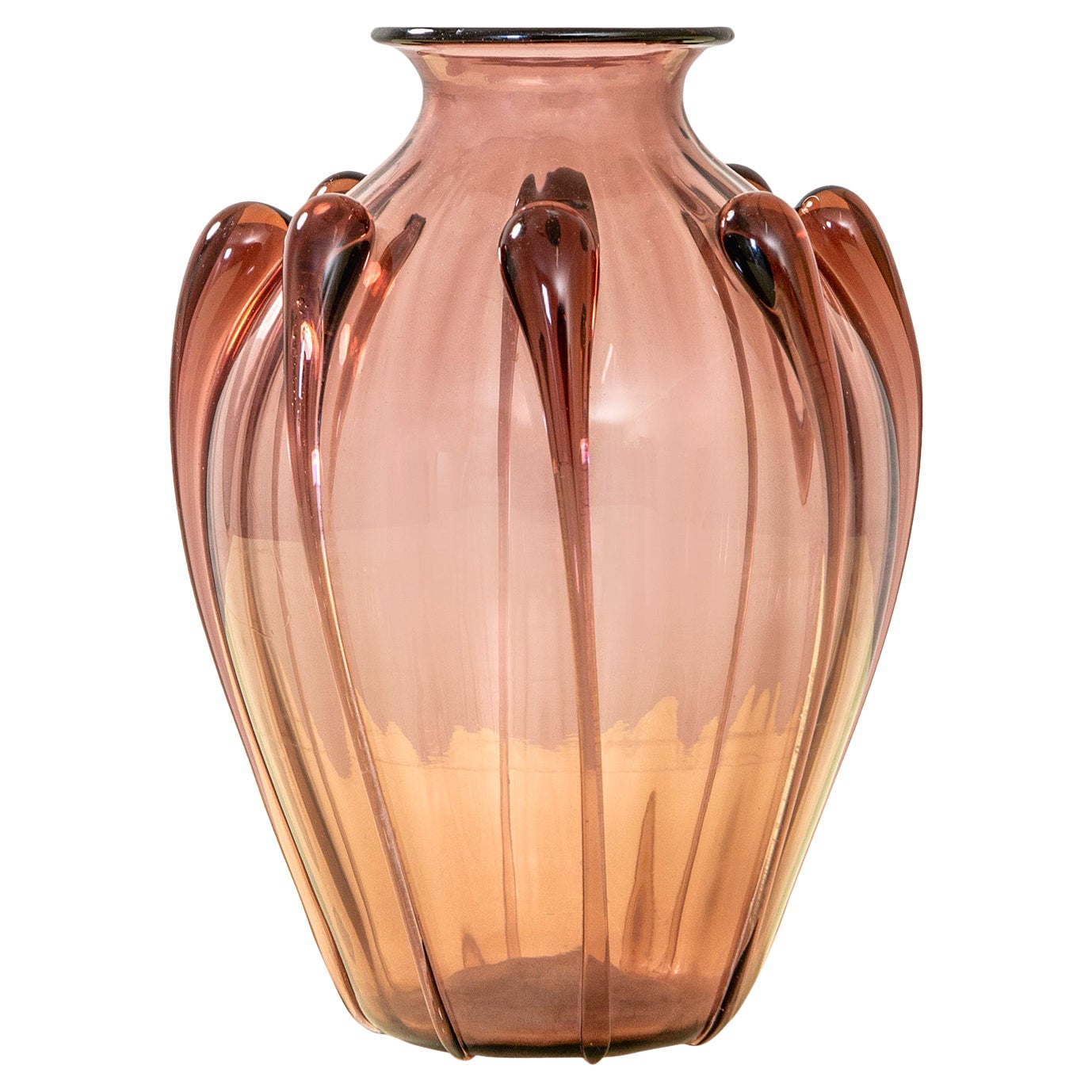 20th Century Vittorio Zecchin Murano Glass Vase for Venini