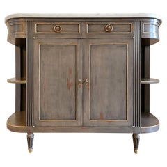 Antique French Louis XVI Buffet, marmo di Carrara, dettagli in bronzo