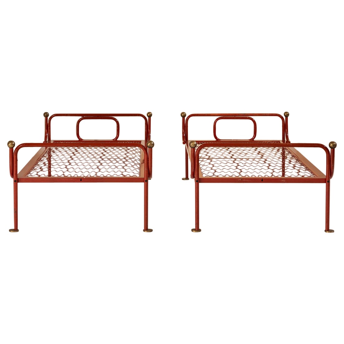 Midcentury pair of beds attributed to Luigi Caccia Dominioni for Azucena