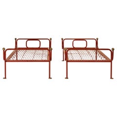 Midcentury pair of beds attributed to Luigi Caccia Dominioni for Azucena