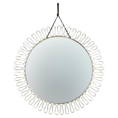 Sunburst Wall Brass Loop Mirror by Josef Frank for Svenskt Tenn Sweden, 1950s