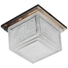 Exceptional Art Deco Square Flush Mount Chandelier by Sabino