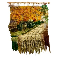 Vintage Tapestry Brutalist Macrame, Spain 1980s