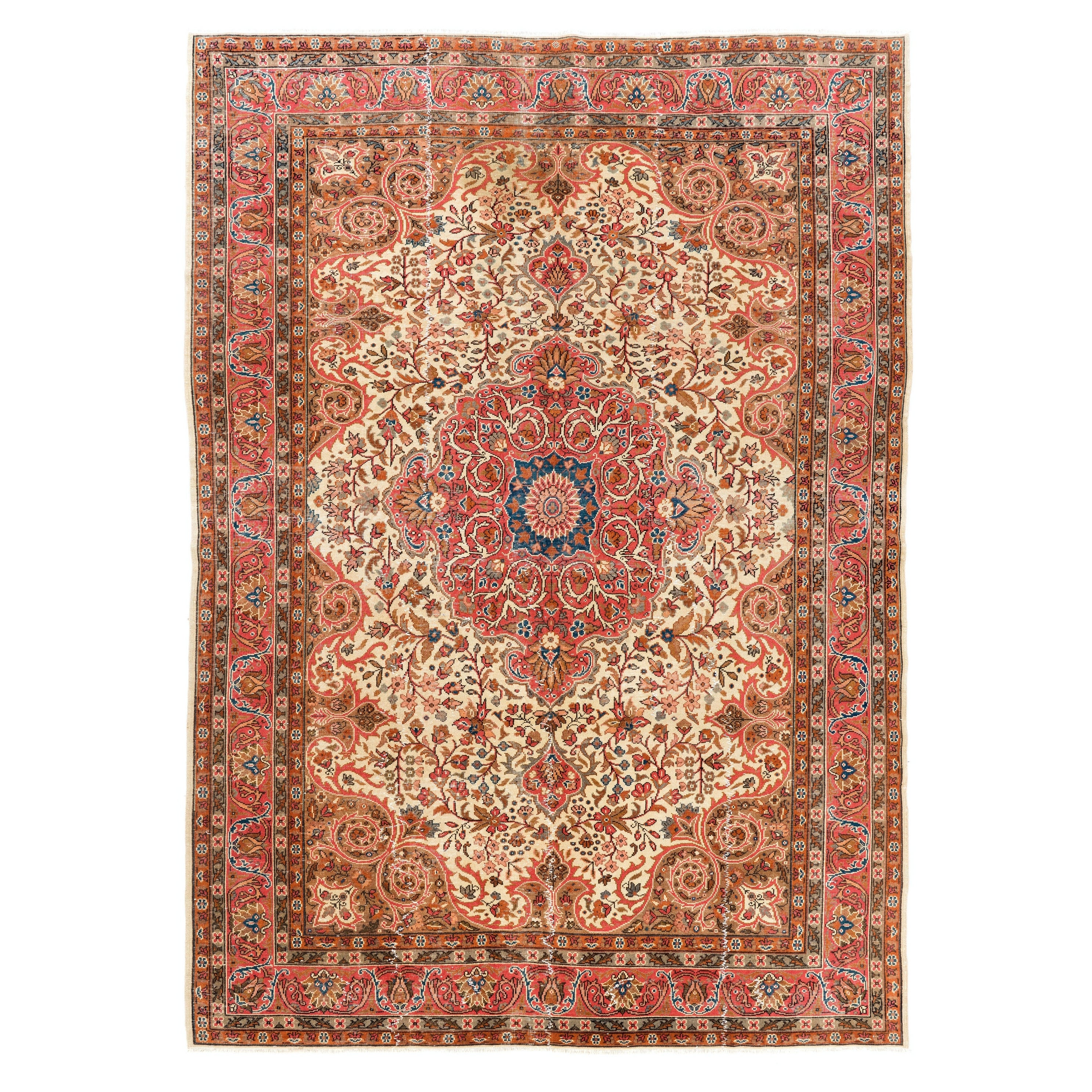 8x11 Ft Unique Vintage Turkish Oriental Rug, Traditional Handmade Carpet