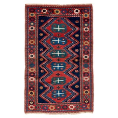 Alfombra Kazak Caucásica Antigua, Circa 1900, Todo Original