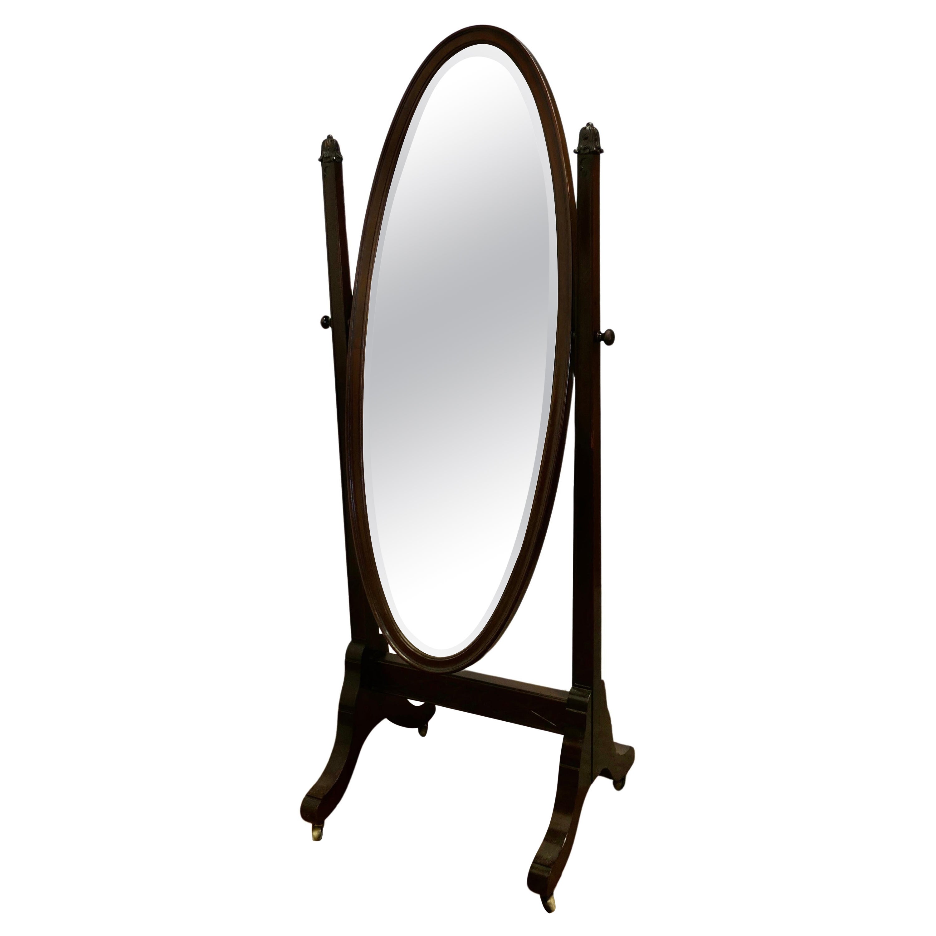 Large French Oval Cheval Dressing Mirror   This is a very stylish and elegant p