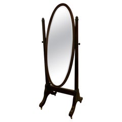 Antique  Large French Oval Cheval Dressing Mirror   This is a very stylish and elegant p
